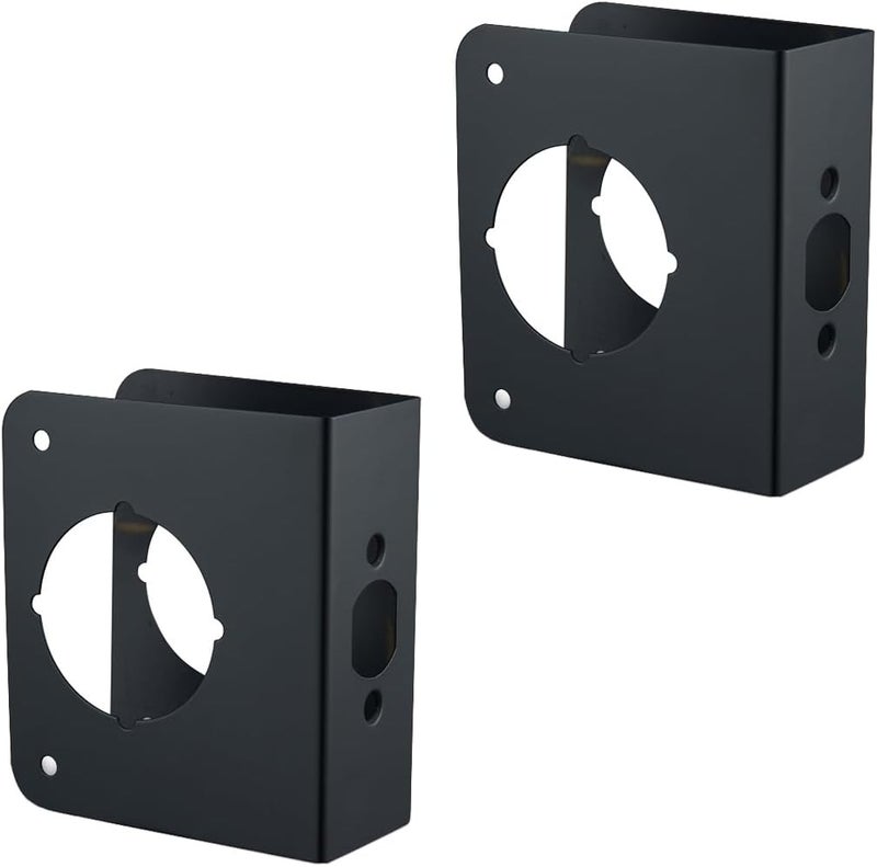 SUMBIN دعامة باب من الفولاذ المقاوم للصدأ بسماكة 1-3/4" مع عمق 2-3/8" وفتحة 2-1/8" بتشطيب أسود (2 قطع) - Image 1